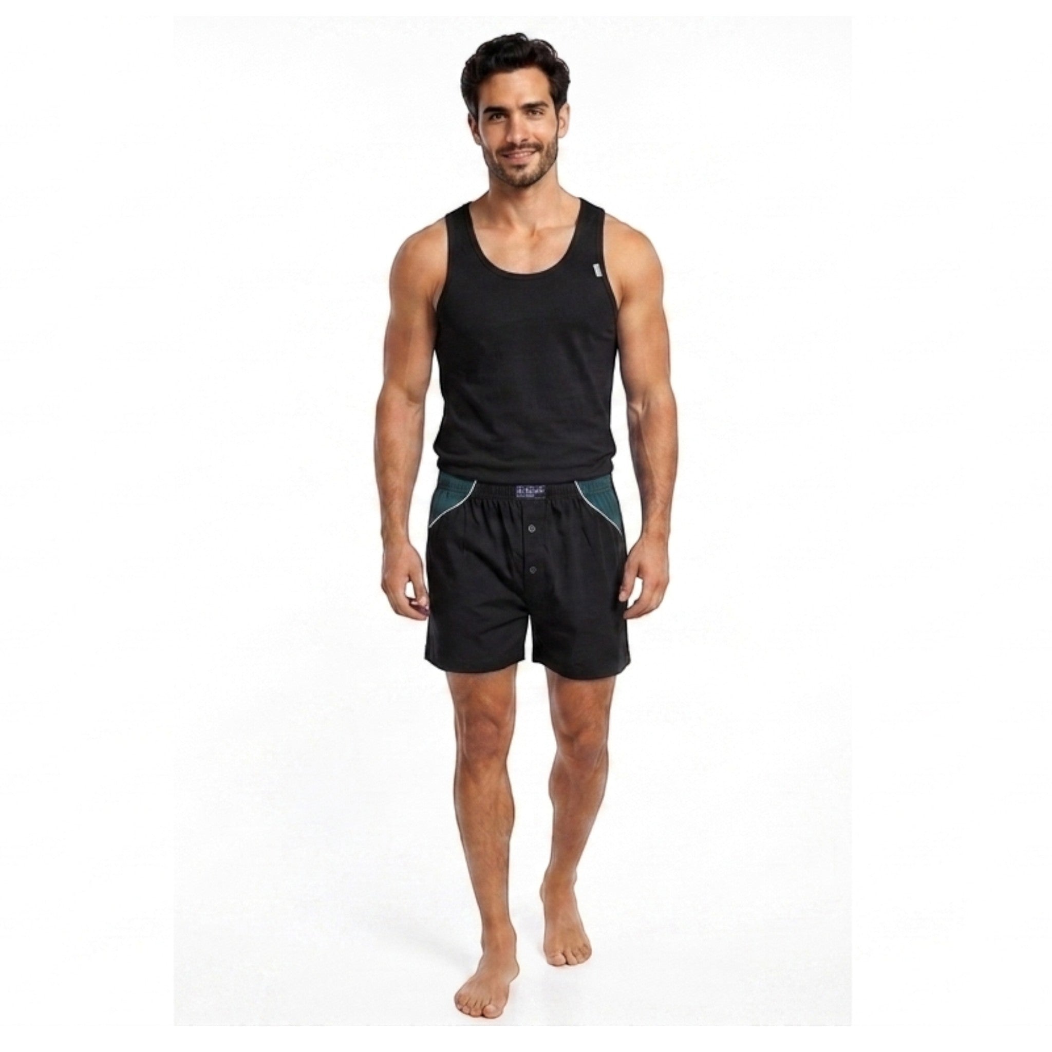 Three sets of men's cotton vest and shorts - comfortable and soft for a truly restful sleep