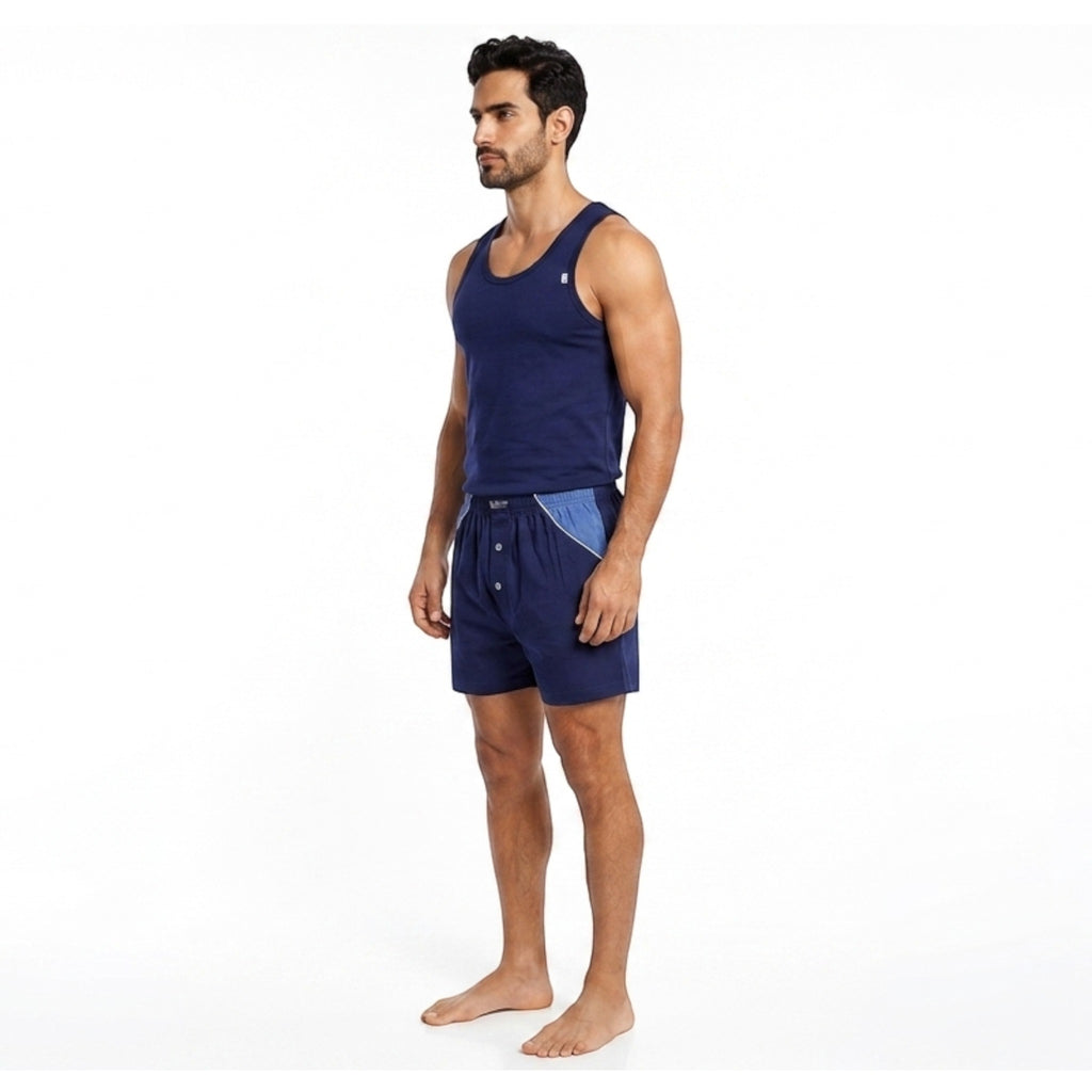 Three sets of men's cotton vest and shorts - comfortable and soft for a truly restful sleep
