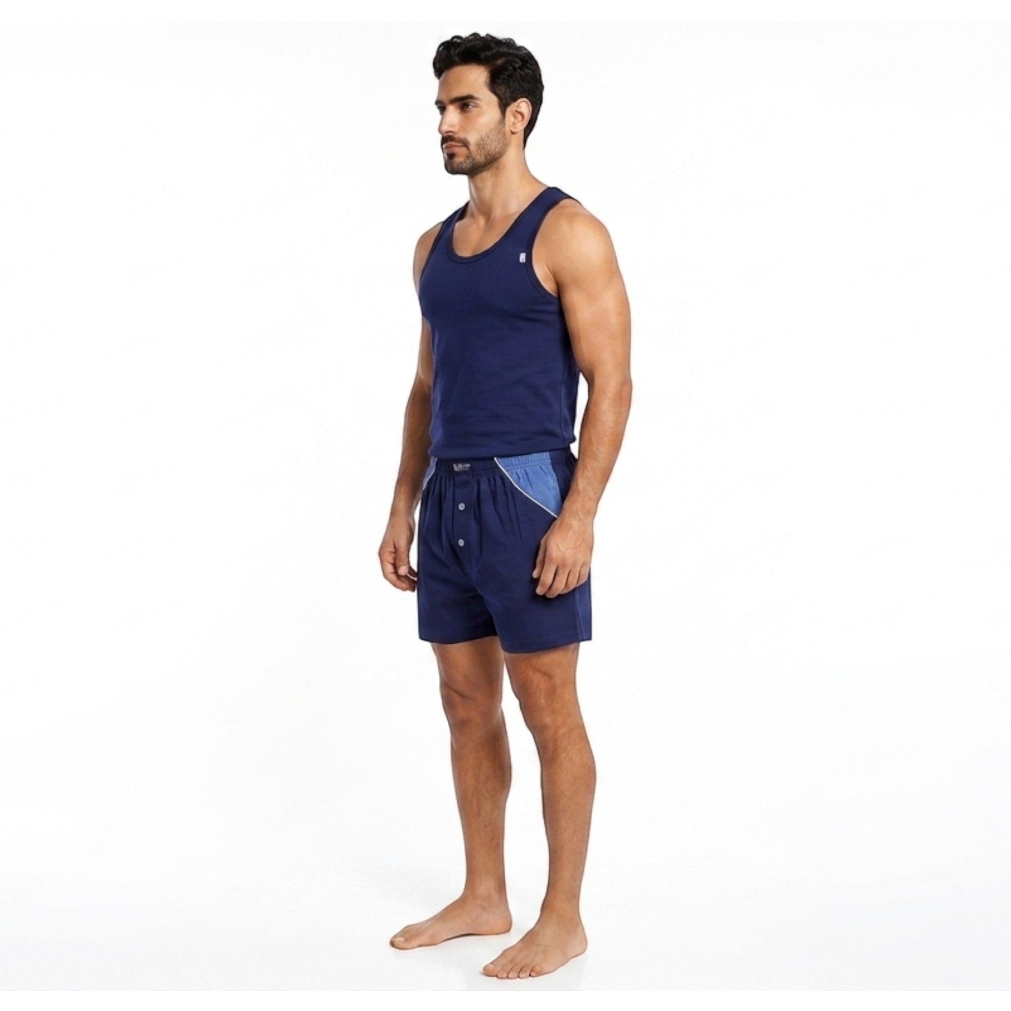 Three sets of men's cotton vest and shorts - comfortable and soft for a truly restful sleep