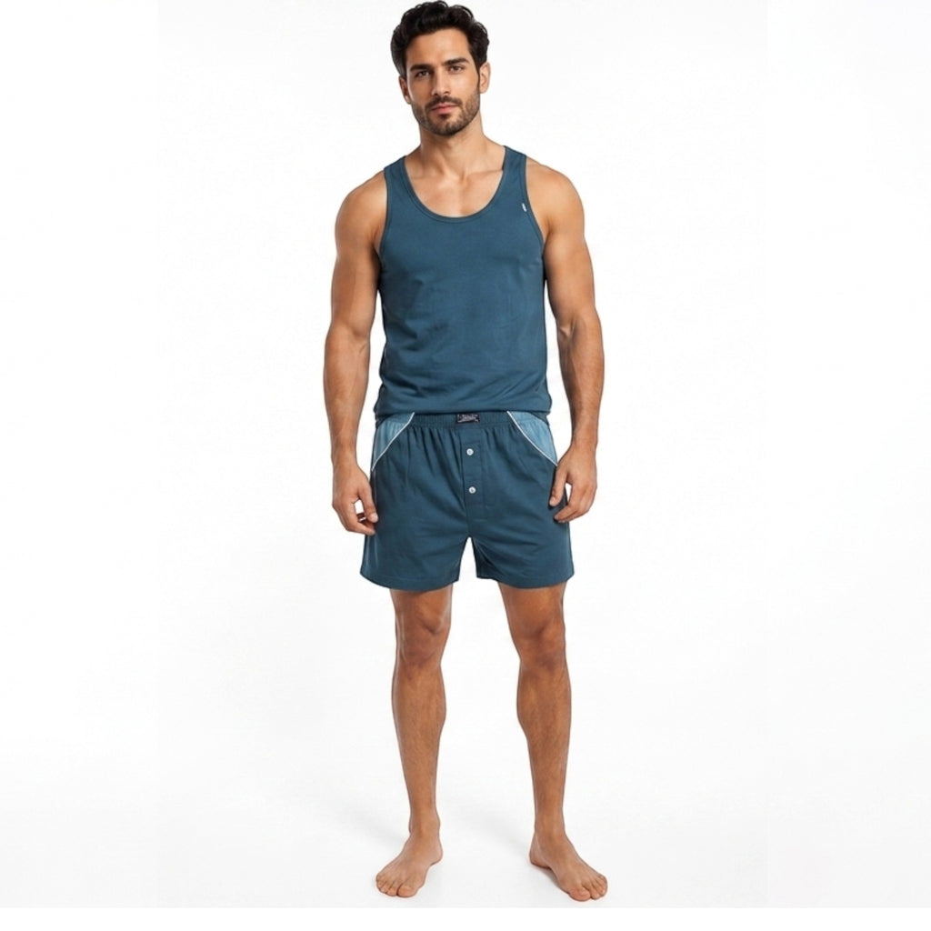 Three sets of men's cotton vest and shorts - comfortable and soft for a truly restful sleep