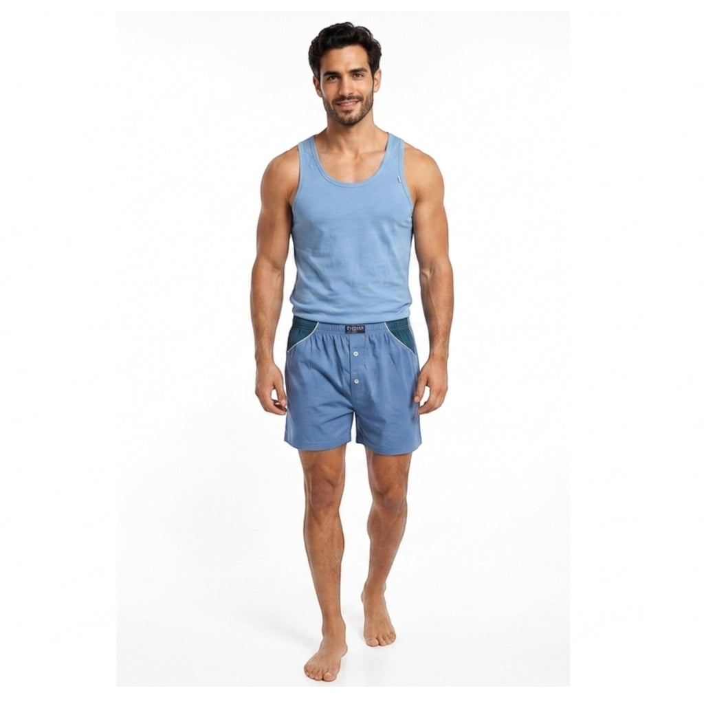 Three sets of men's cotton vest and shorts - comfortable and soft for a truly restful sleep