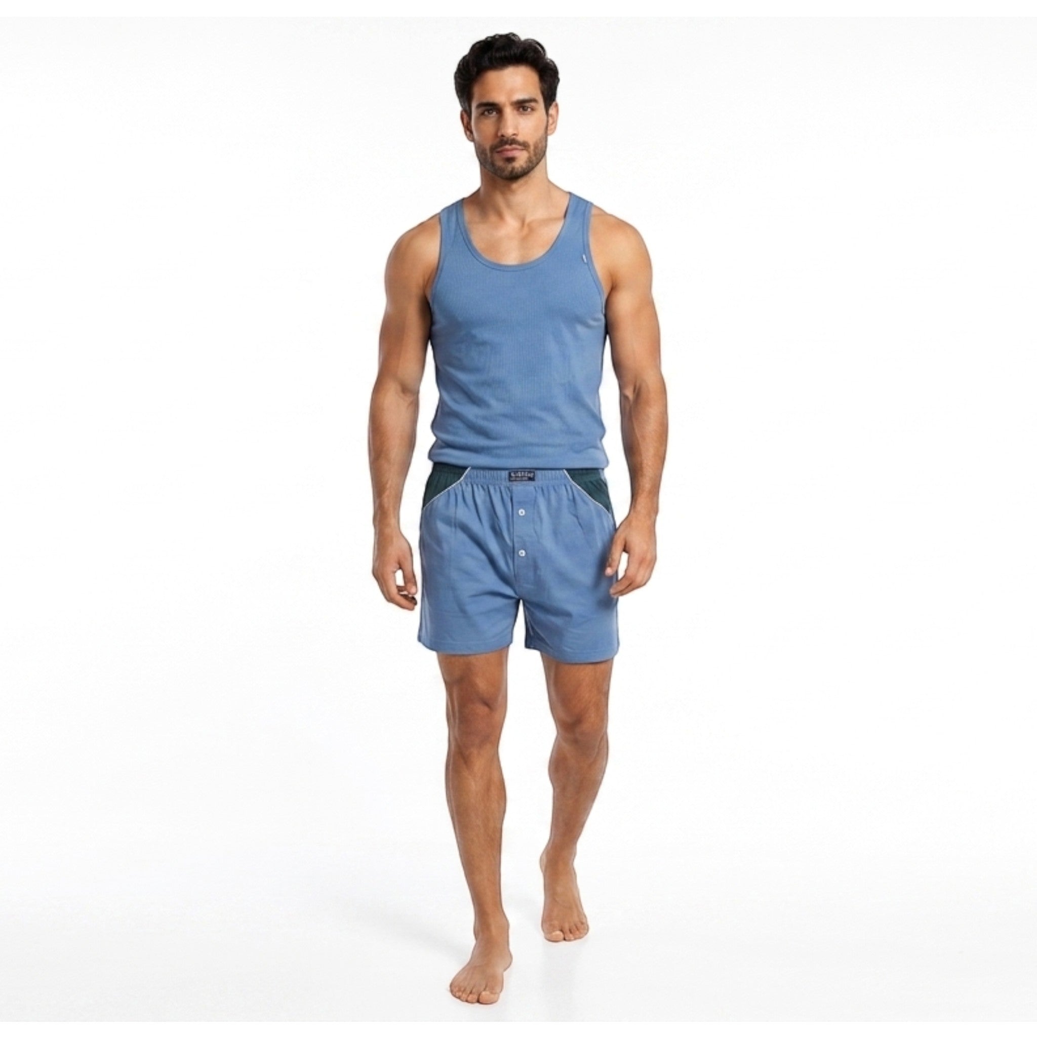 Three sets of men's cotton vest and shorts - comfortable and soft for a truly restful sleep