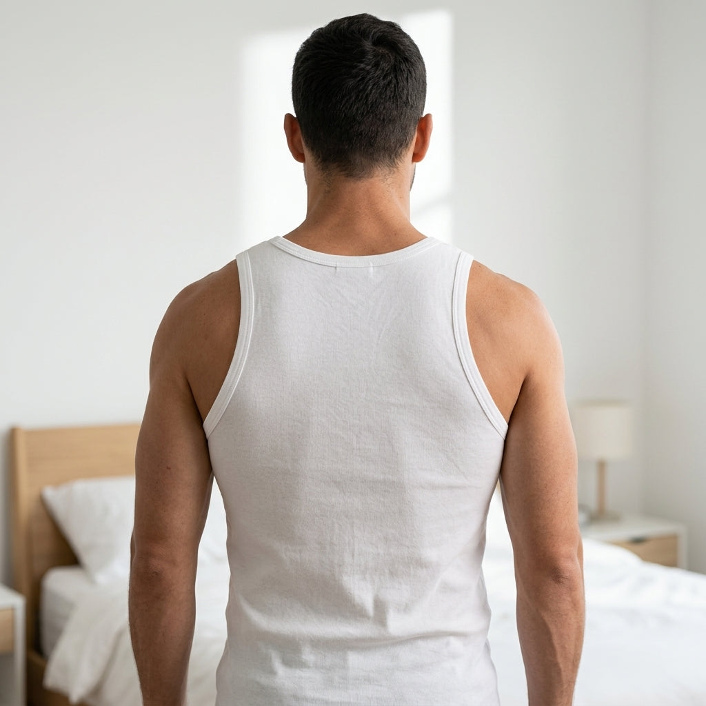 طقم 6 شورت + 6 فانلة حمالات قطن أبيض 100% – من البحار