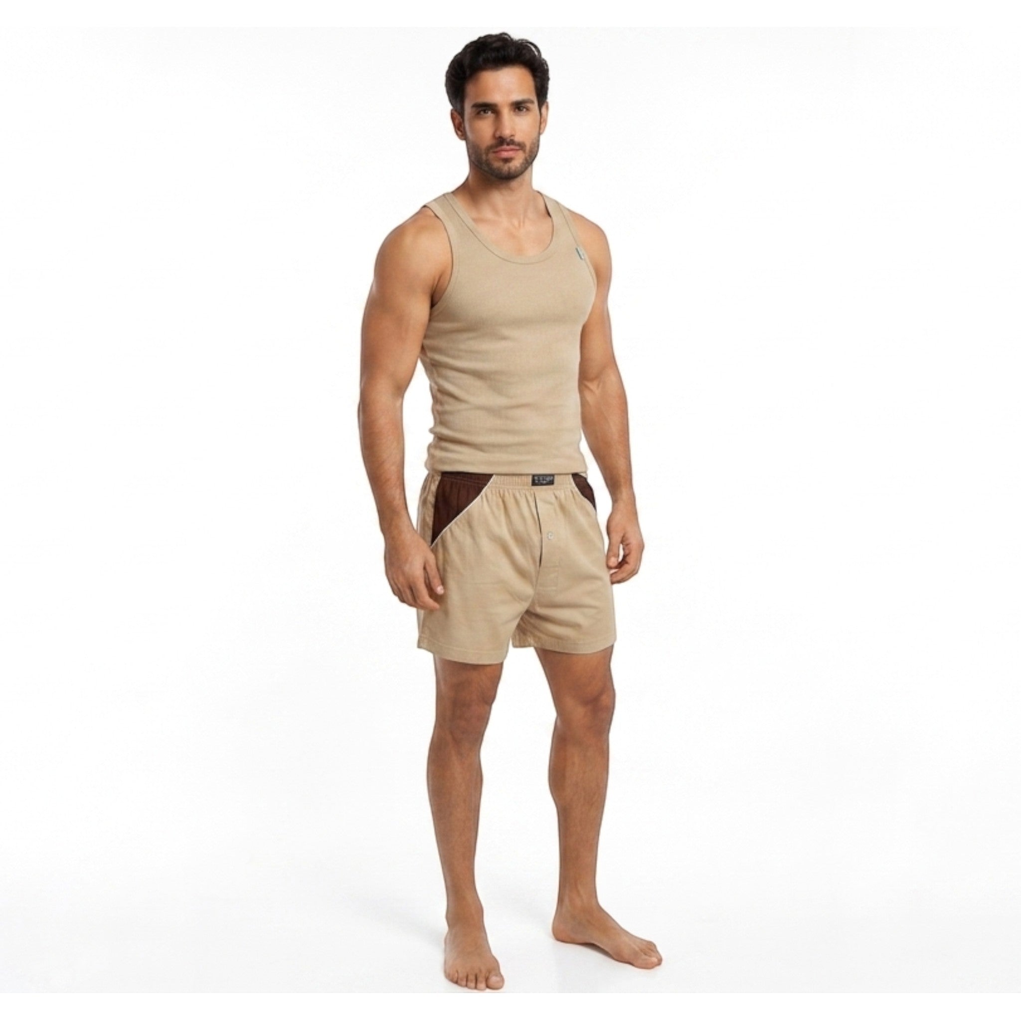 Three sets of men's cotton vest and shorts - comfortable and soft for a truly restful sleep