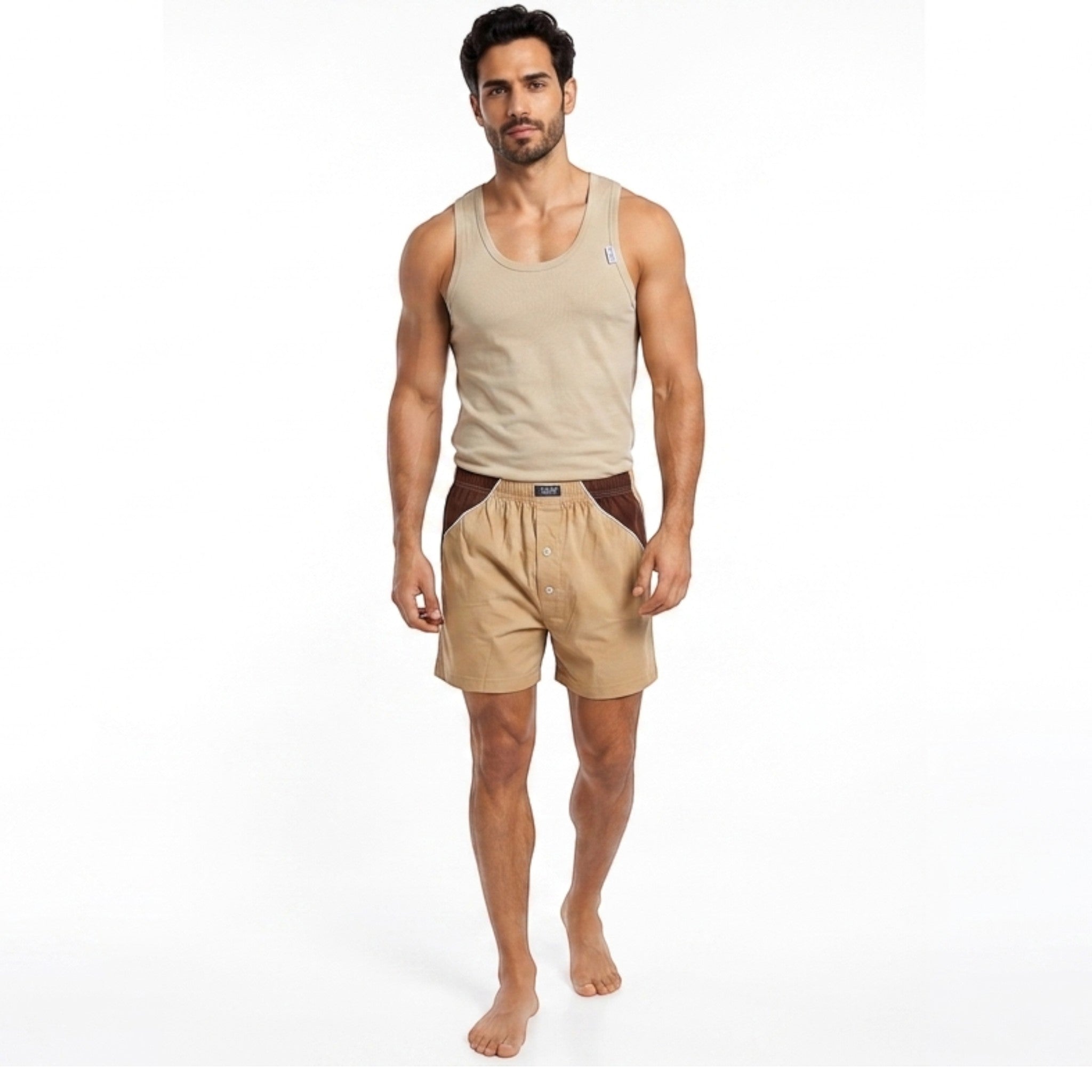 Three sets of men's cotton vest and shorts - comfortable and soft for a truly restful sleep